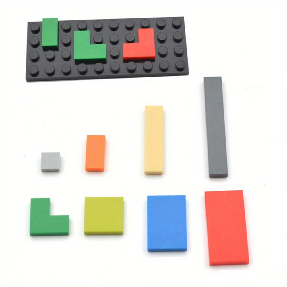 Bulk Flat Tile Building Blocks 150 Pcs – Smooth Thin Plate Bricks 1x1 1x2 1x6 LEGO Compatible MOC Accessories Kids Creative B
