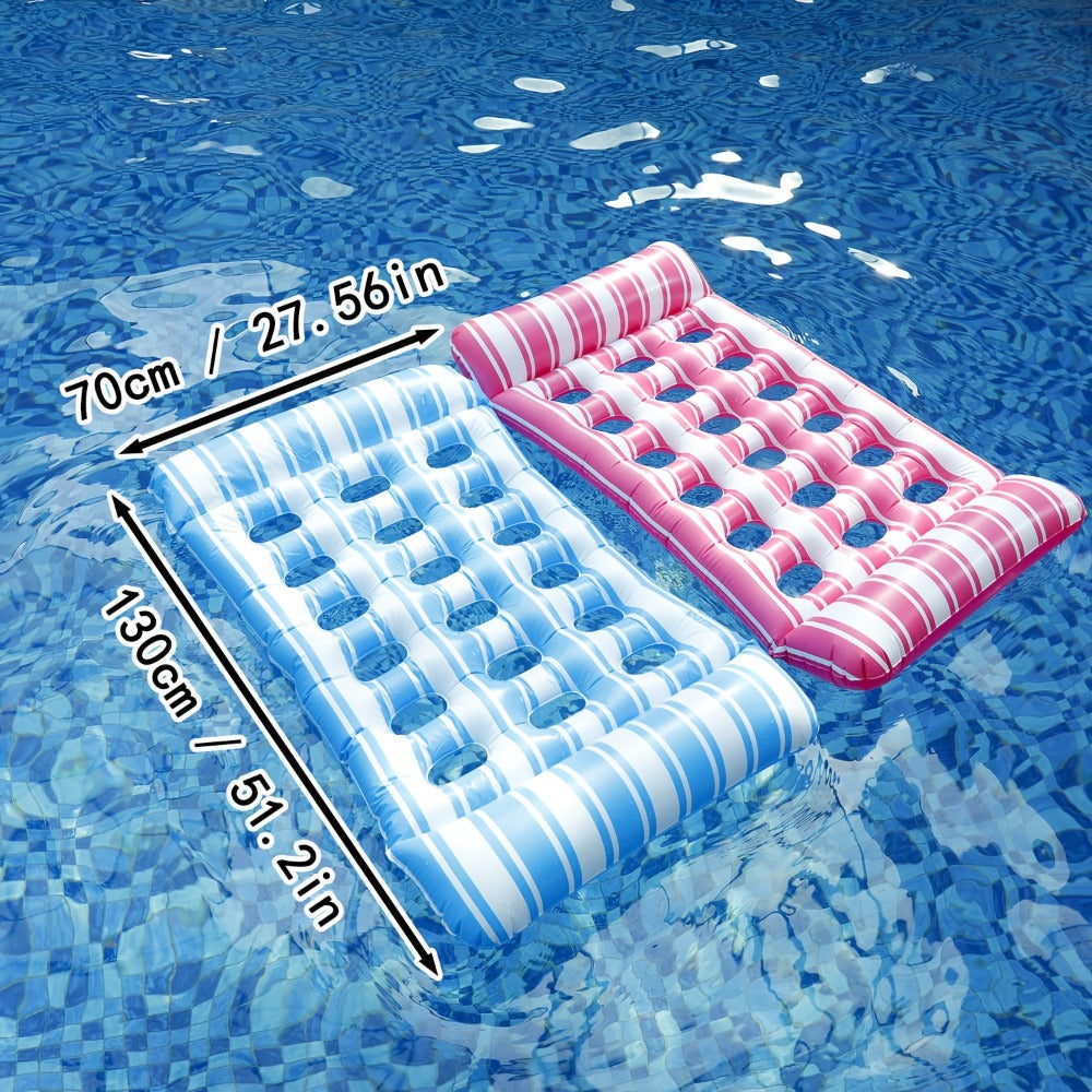 Pool Float Striped Tanning Mat with Built-In Headrest, 51.18 x 27.56 Inches and Three Color Selections — image 3