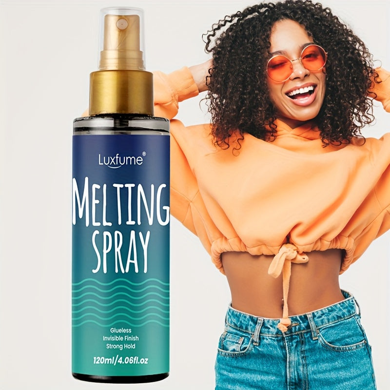 Lace Wig Melt Spray Strong Hold No Residue Quick Dry 4.06 Fl Oz Invisible Glueless Adhesive for Lace Front Closure Wigs Porta