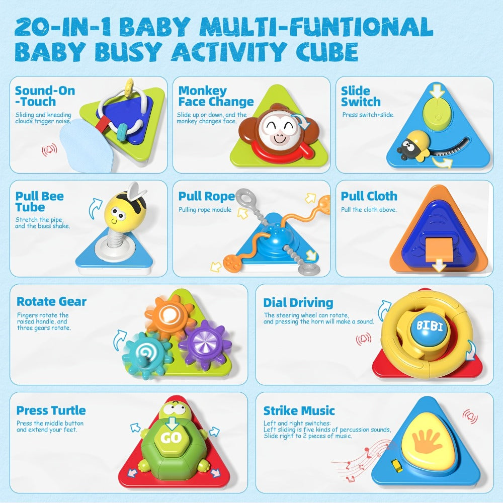 21-in-1 Toddler Busy Board Activity Cube, Early Educational Sensory Toy for Boys & Girls Ages 1-3 — image 5