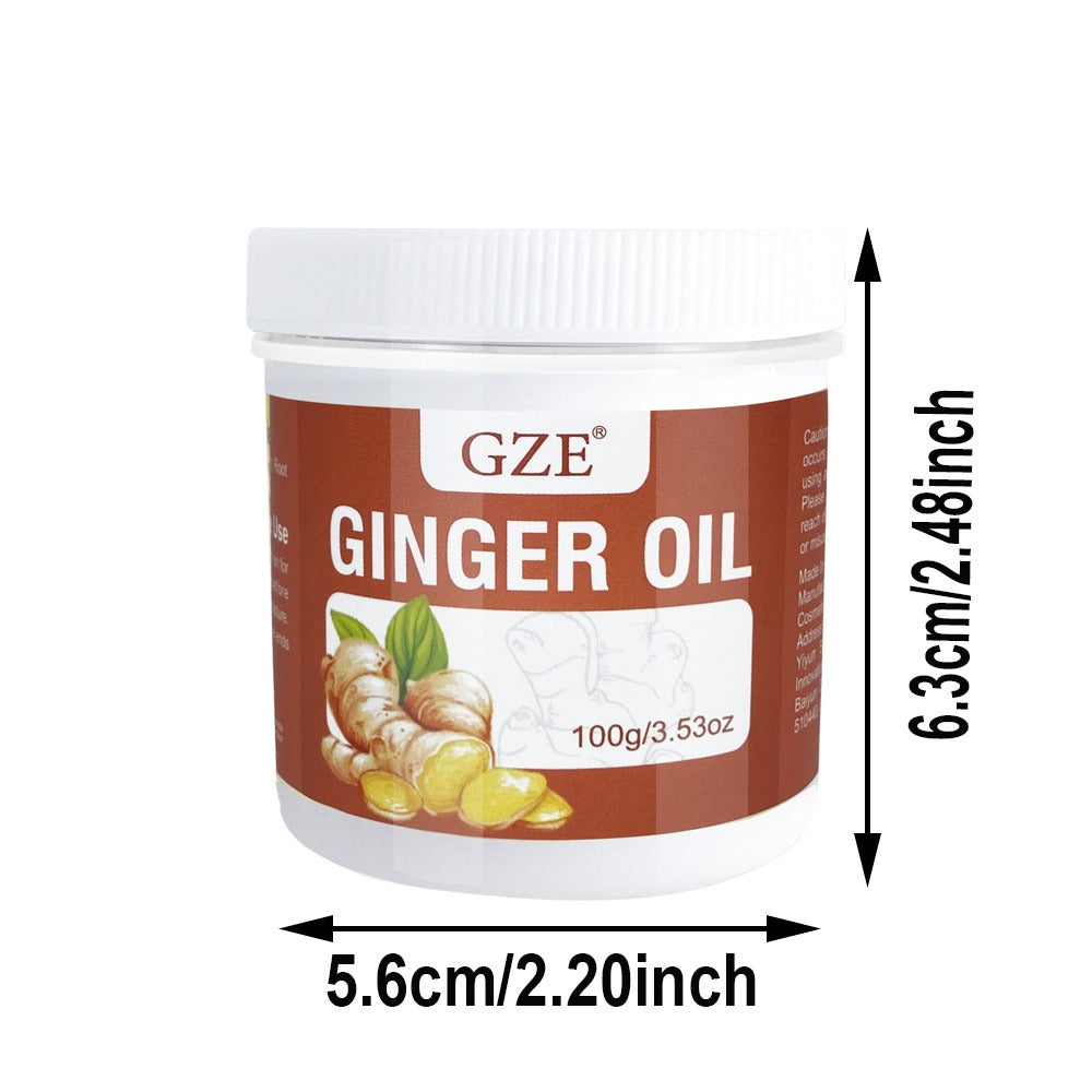Hair Oil GZE Ginger 100g White Screw-Lid Jar with 3.53oz Label for Hair and Scalp Application — image 5
