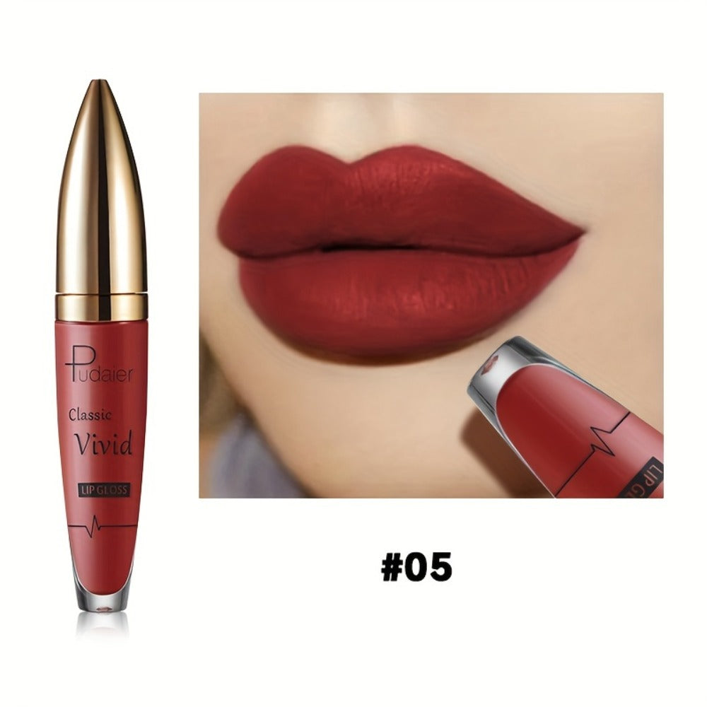 Matte Liquid Lip Color in Seven Numbered Shades with 8.5cm Clear Tube and Pointed Gold Cap — image 10
