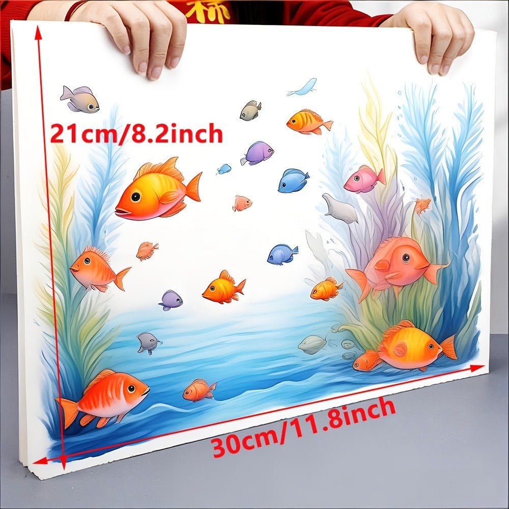 Watercolor Paper 50 Sheets Artist Grade Cold Press for Watercolor Painting DIY Crafts Sketching Available in 11.8x8.2in and 1