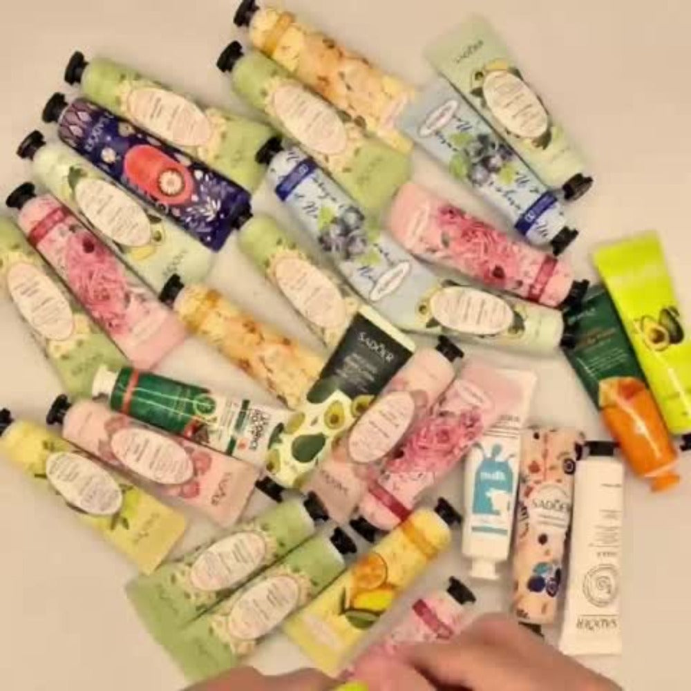 Sixty-Piece Travel Hand Cream Assortment with Random Fruit, Floral and Color-Printed Mini Tubes — image 9