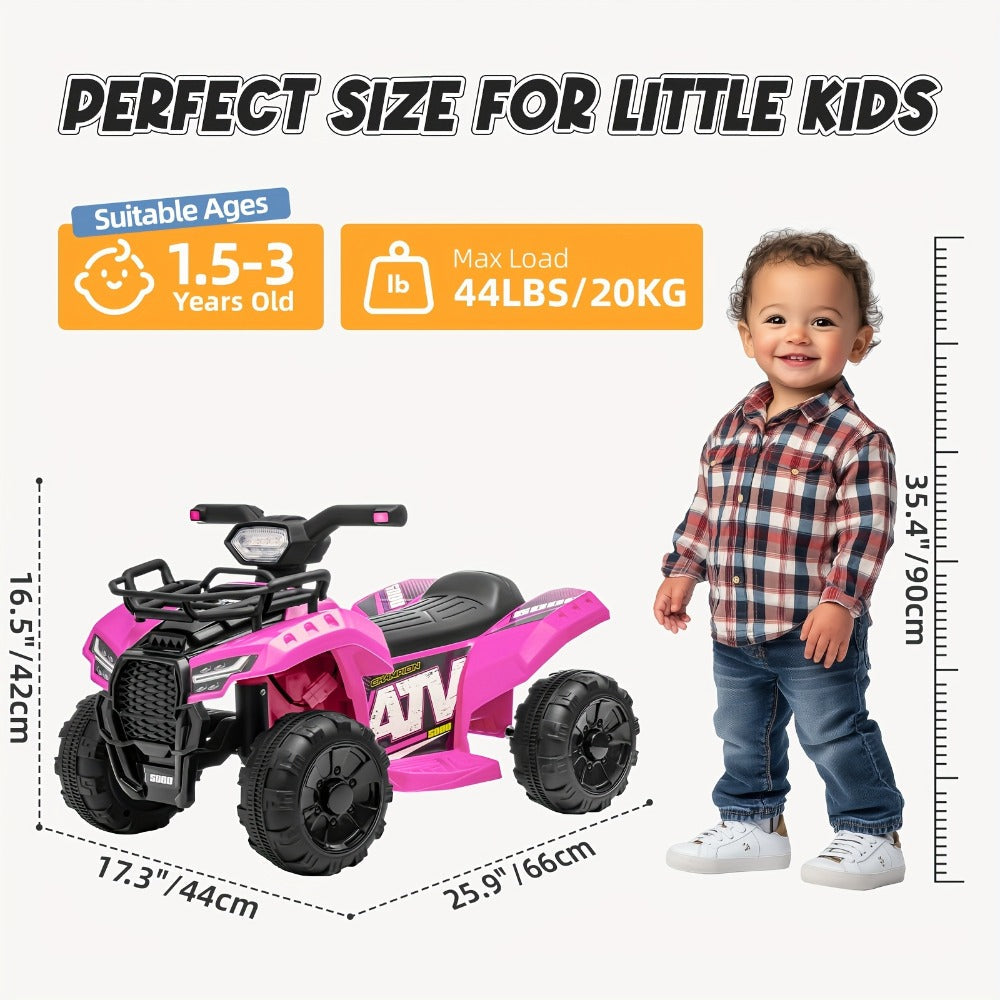 6V Kids Ride On ATV 4-Wheeler Quad Electric Toy Car for Toddlers 18-36 with the Listed Color, Size or Set Options for Everyda