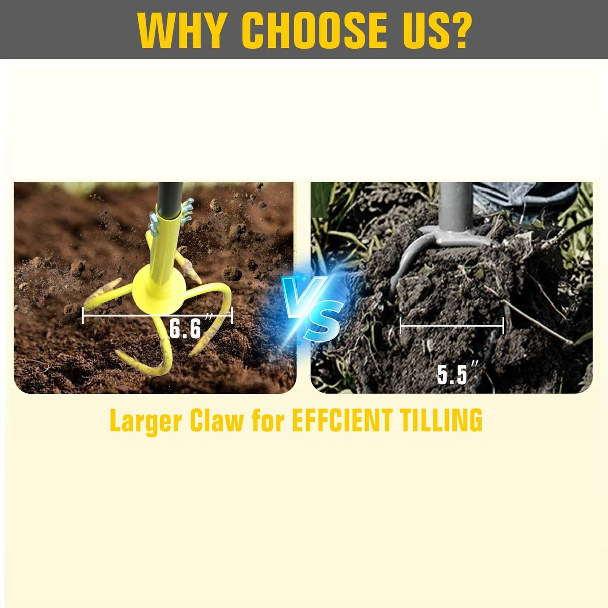 Garden Claw Twist Tiller Manual Steel Cultivator & Soil Loosener, Hand Tiller Lawn Aerator for Garden Bed, Plant Box — image 