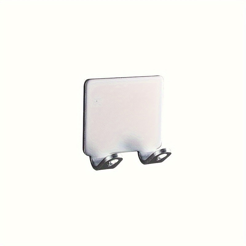 Wall-Mounted Razor Holder 5-Piece Set with Twin Hooks, Adhesive Backing and Silver or Black Options — image 1