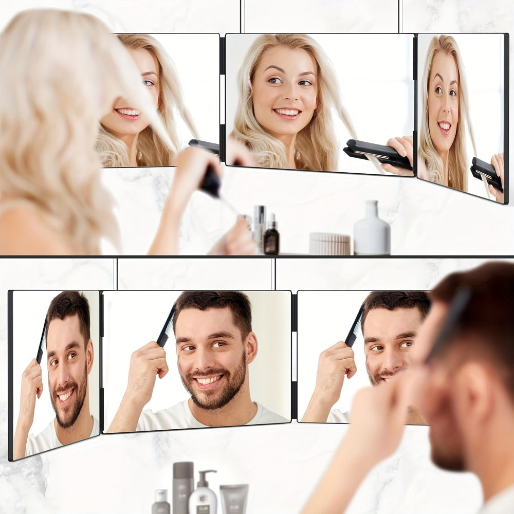 Multi-Panel Hair Cutting Mirror with Telescoping Door Hooks, 49.8-Inch Open Width and Two Fixed Nails — image 11