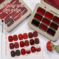 Gel Nail Polish Nine-Piece Ancola Red Solid Gel Set for Gradient and Ombre Nail Art in One Grid Case — image 25