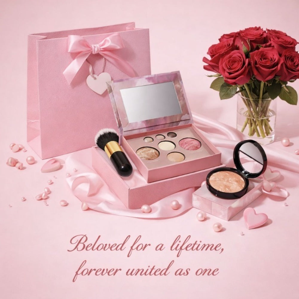 All-in-One Baked Makeup Palette Set 3pcs for Women, 7-Color Face Powder Blush Eyeshadow Trio & Concealer Brush — image 4