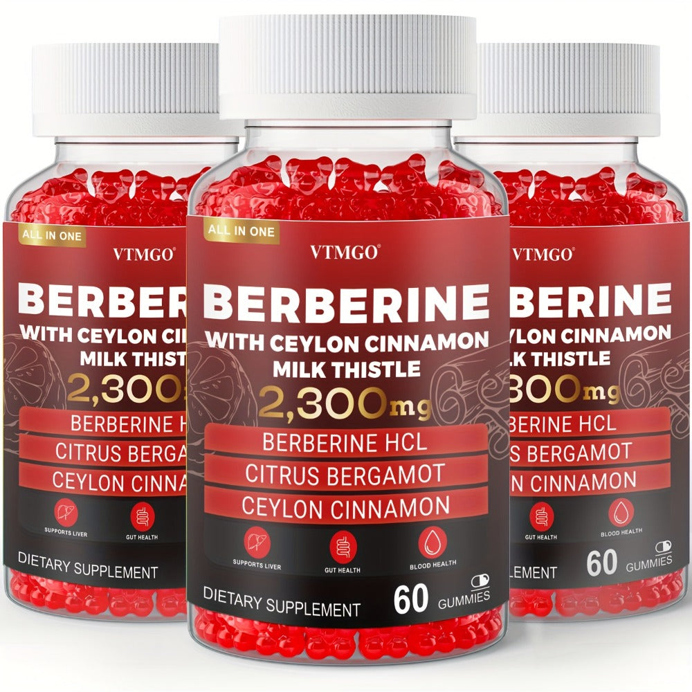 Berberine HCL Gummies 2300mg 60ct with Ceylon Cinnamon, Milk Thistle & Turmeric for Blood Sugar Balance — image 7