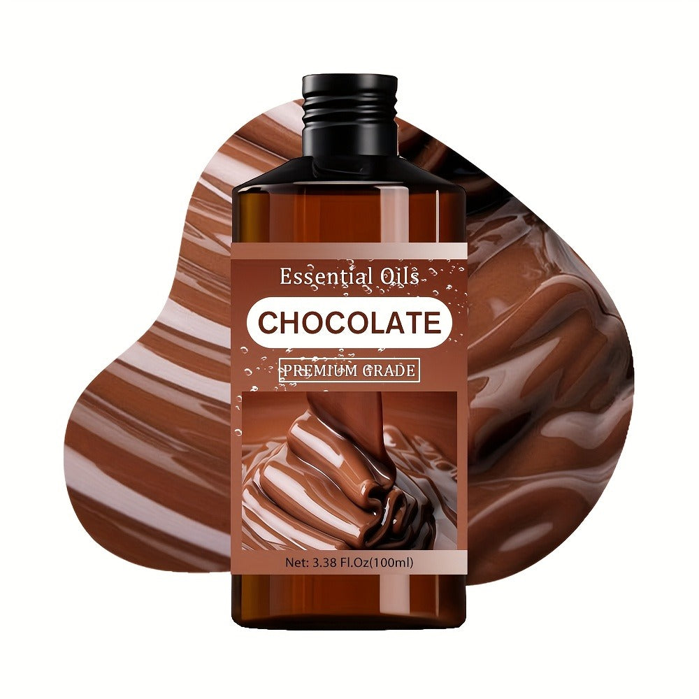 Chocolate-Scented Aromatic Oil in 100ml Amber Bottle with Brown Label and Single Size Option — image 1