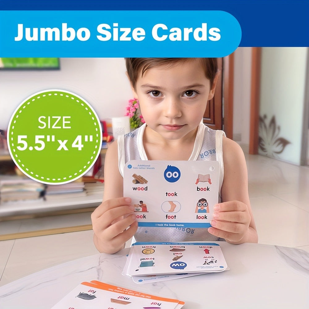 Phonics Flash Cards for Kids 76 Cards 24 Principles, CVC Digraphs Consonant Blends Long Vowels — image 2
