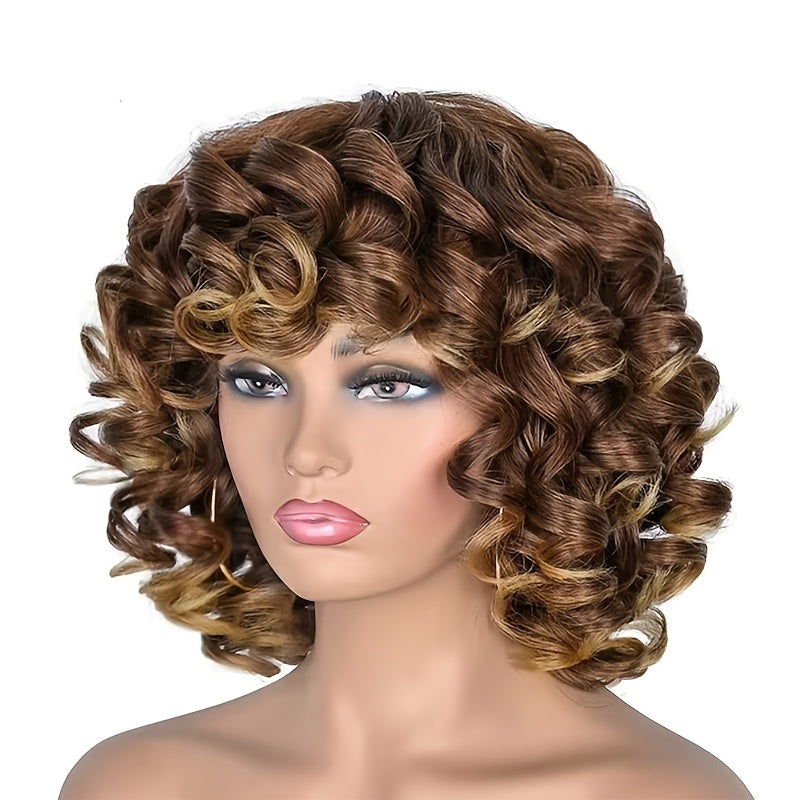 Synthetic Wig 14-Inch Kinky Curly Afro with Bangs in Black, Black-Brown or Golden 33/27 for Daily Style — image 13