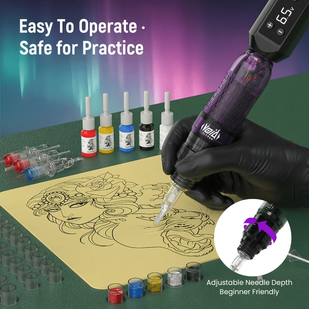 Rotary Tattoo Pen Machine Kit, 1200mAh Battery, LED Display, 4.0mm Stroke, Anti-Slip Grip, Adjustable 4-12V — image 13