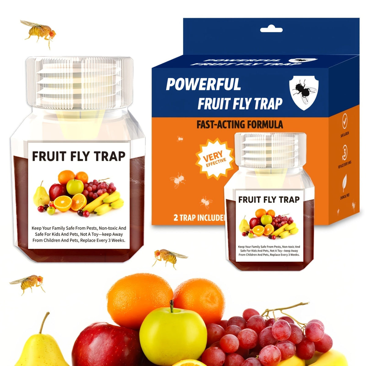 Fruit Fly Trap Indoor Sticky Flying Insect Catcher Bug Trap for Kitchen Home Plant Gnat Whitefly Fungus Gnat Pest Control — i