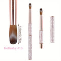 Kolinsky Nail Brush Pink Sparkling Metal Handle – Round Head Acrylic Nail Art Brush for Extensions & Manicure — image 12