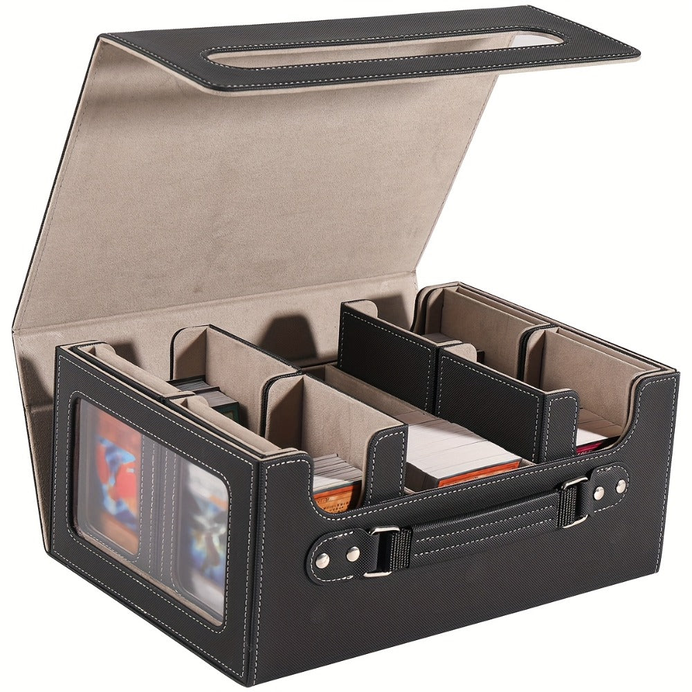 5-in-1 Card Storage Box 400+ Cards – Detachable Sports Card Organizer Display Case for Pokemon MTG Baseball Football TCG Trad