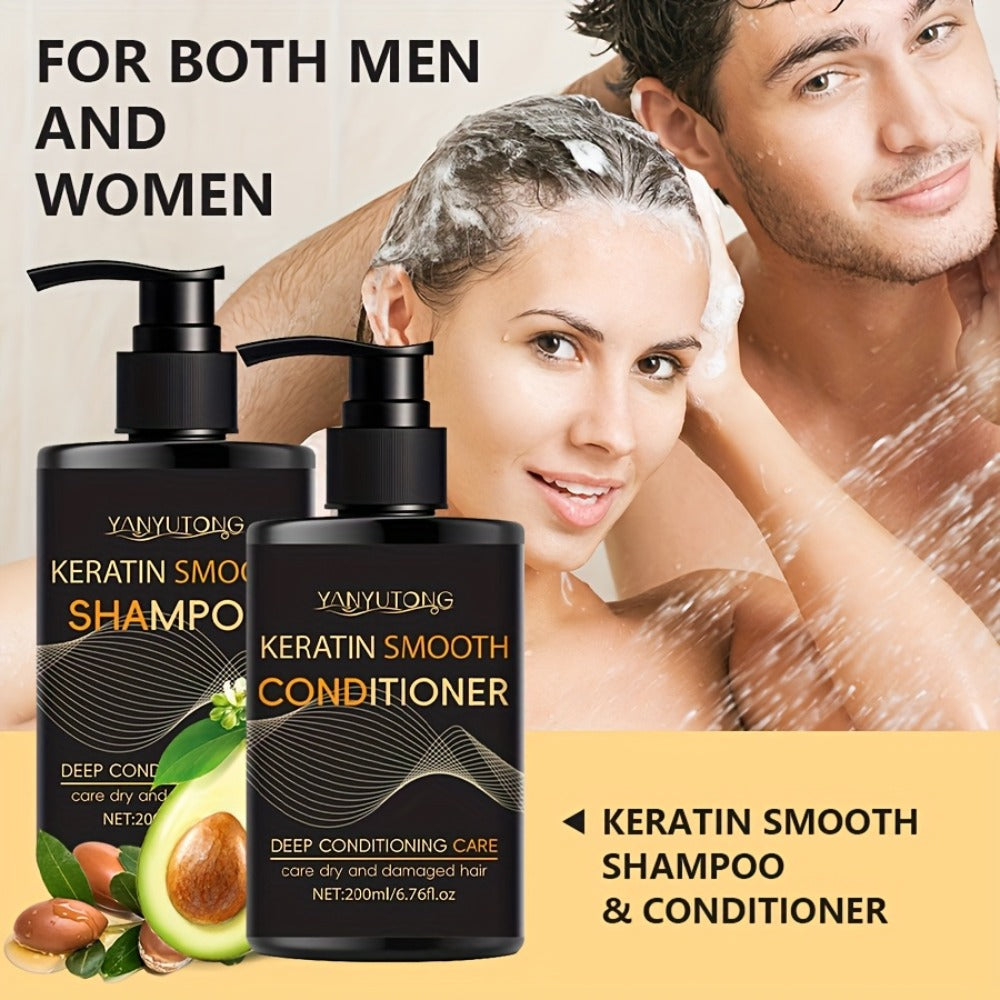 Keratin Smooth Shampoo and Conditioner in 200mL Pump Bottles with Duo, Shampoo-Only or Conditioner-Only Options — image 12