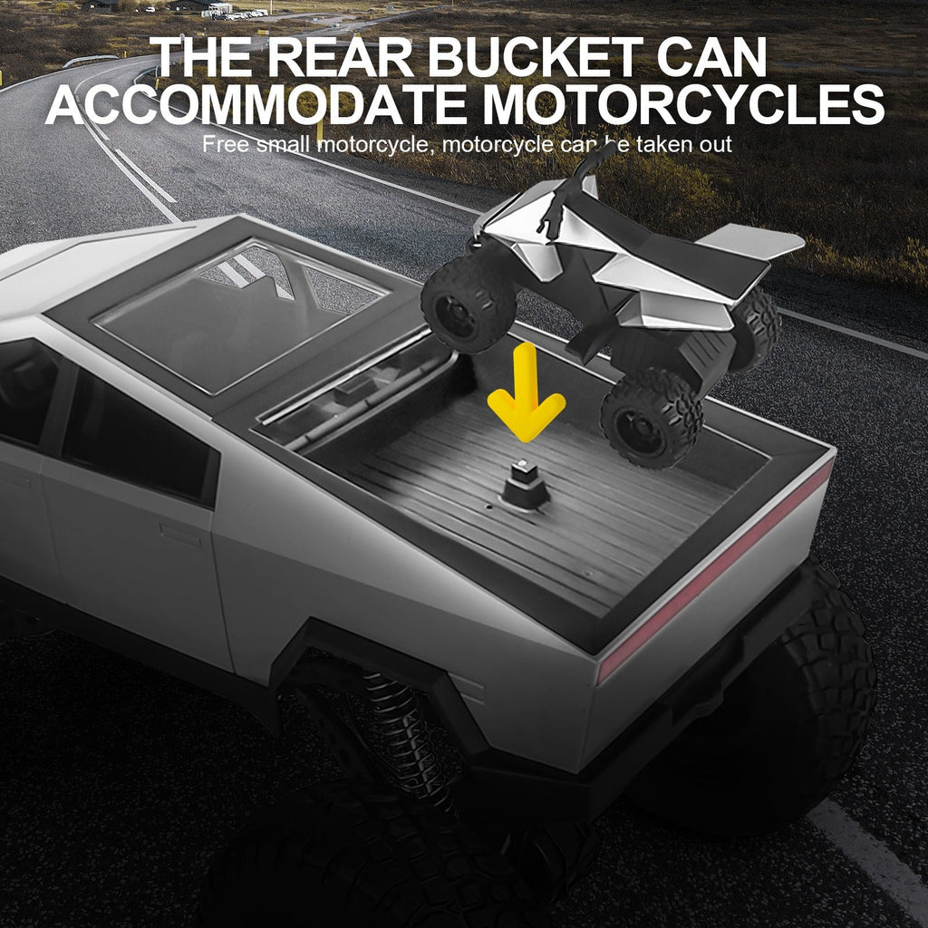 Giant 18 Inch RC Monster Truck with Free Bonus Mini RC Motorcycle, 4WD Powerful Climbing Shockproof Remote Control Pickup Tru