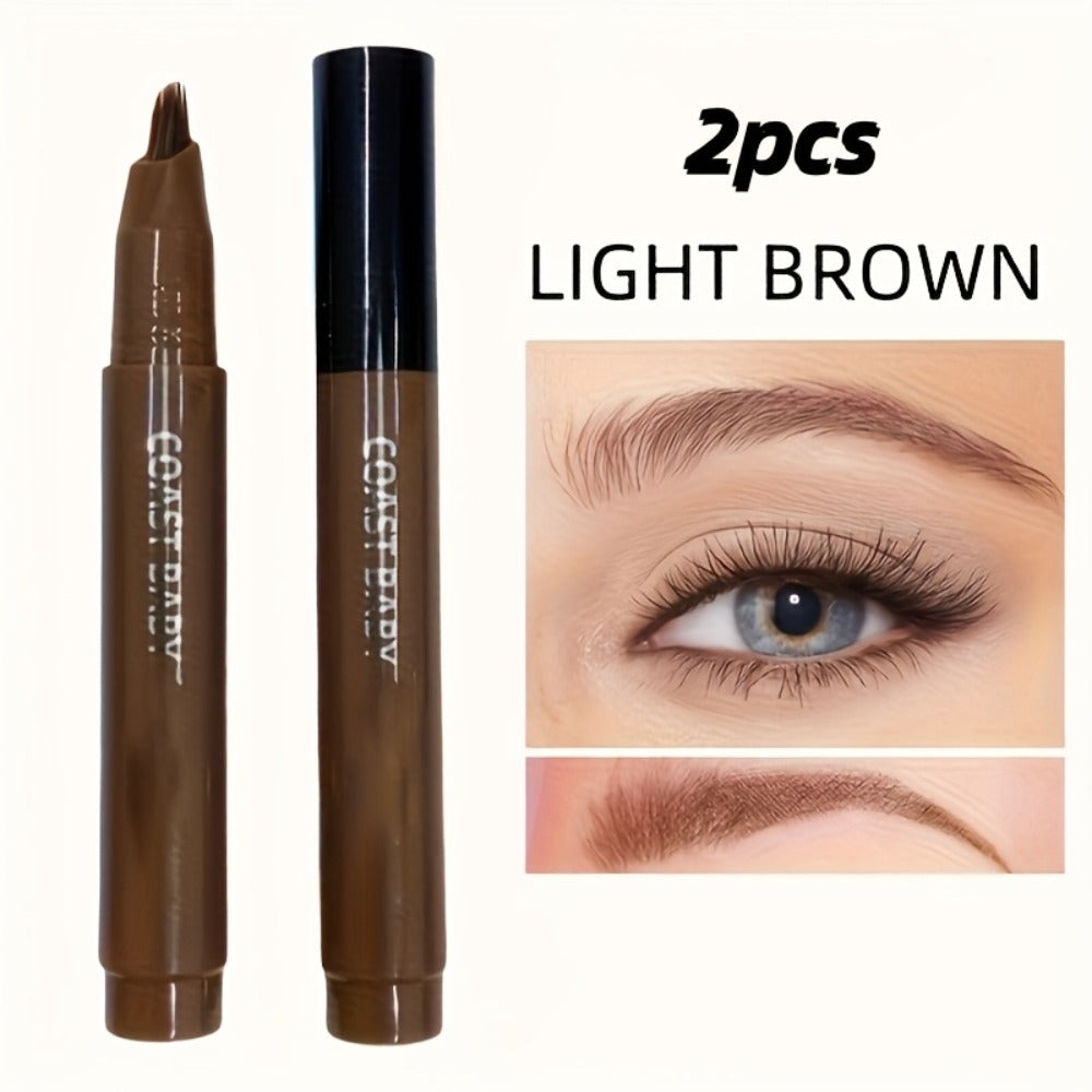 Two-Pack Multi-Fork Tip Eyebrow Pens with Capped Bodies, Approx. 11.3 cm Length and Four Color Label Options — image 9