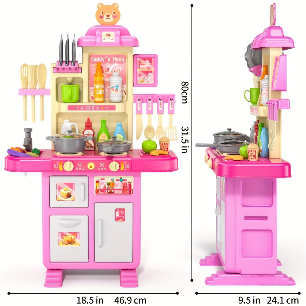 Pretend Play Kitchen Playset with Lights & Sounds, Interactive Toy Kitchen Accessories for Toddlers Ages 3+ — image 13