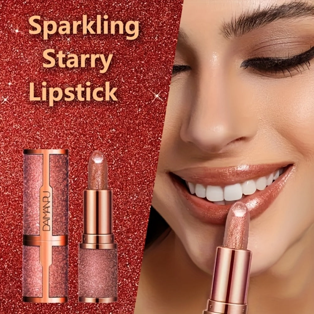 Shimmer Lipstick Set 2 Piece, Starry Sky High Gloss Waterproof Lip Color, Durable Glossy Shiny Lips Makeup for Women — image 