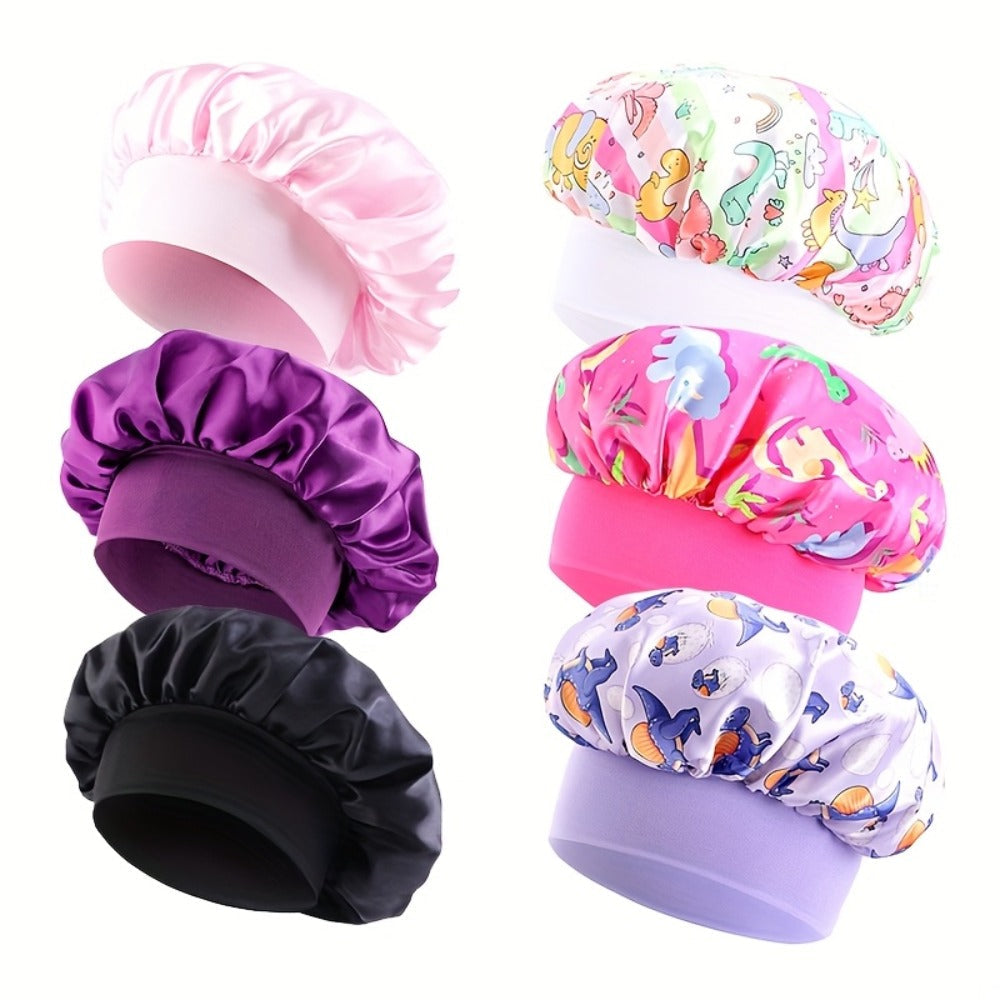 Shower Caps 6 Pack Unicorn Colorful Printed – Adjustable Elastic Reusable Waterproof Hair Cap Set for Women & Girls — image 8