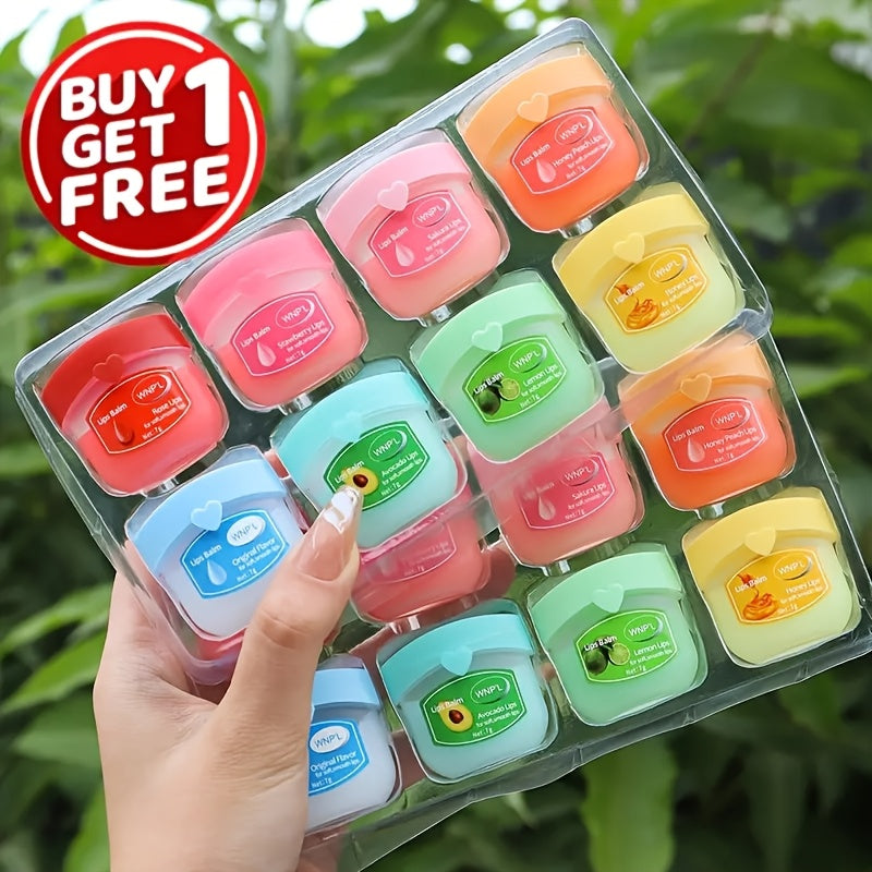 Moisturizing Lip Balm Set 16 Pcs – Glossy Hydrating Balm with Vitamin C, Glycerin & Sweet Orange, Long-Lasting Lip Care for D