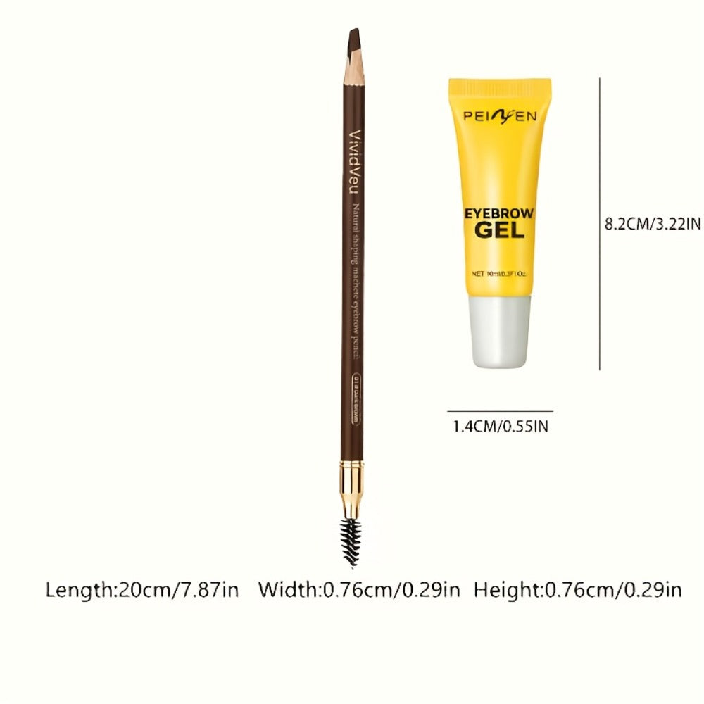 Four-Color Wood Eyebrow Pencil Set with Sharpened Brown-Tone Tips, Spoolie Ends and Approx. 20 cm Length — image 5