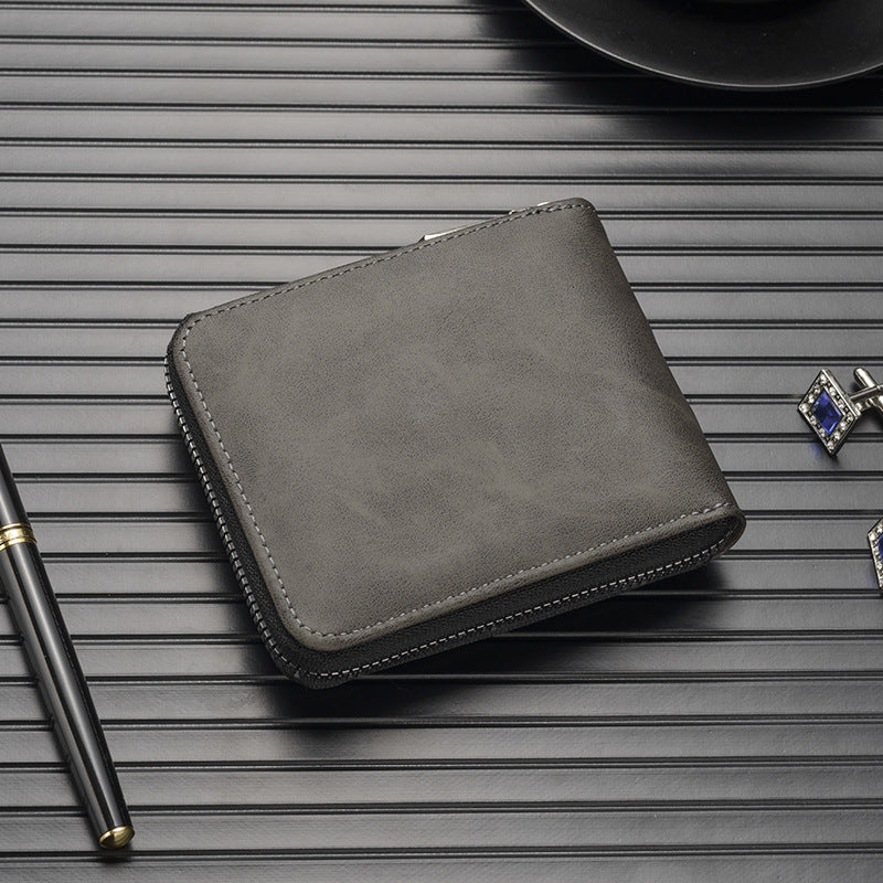 Short Retro Embossed New Horizontal Men's Wallet
