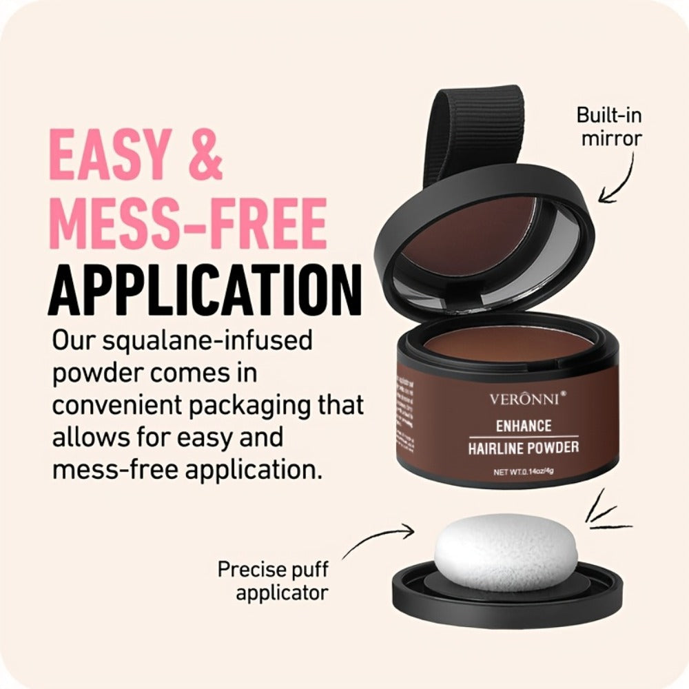 Hairline Shadow Powder Kit with Brush – Waterproof Hairline Concealer & Hair Root Touch Up Powder | Instant Fuller-Looking Ha