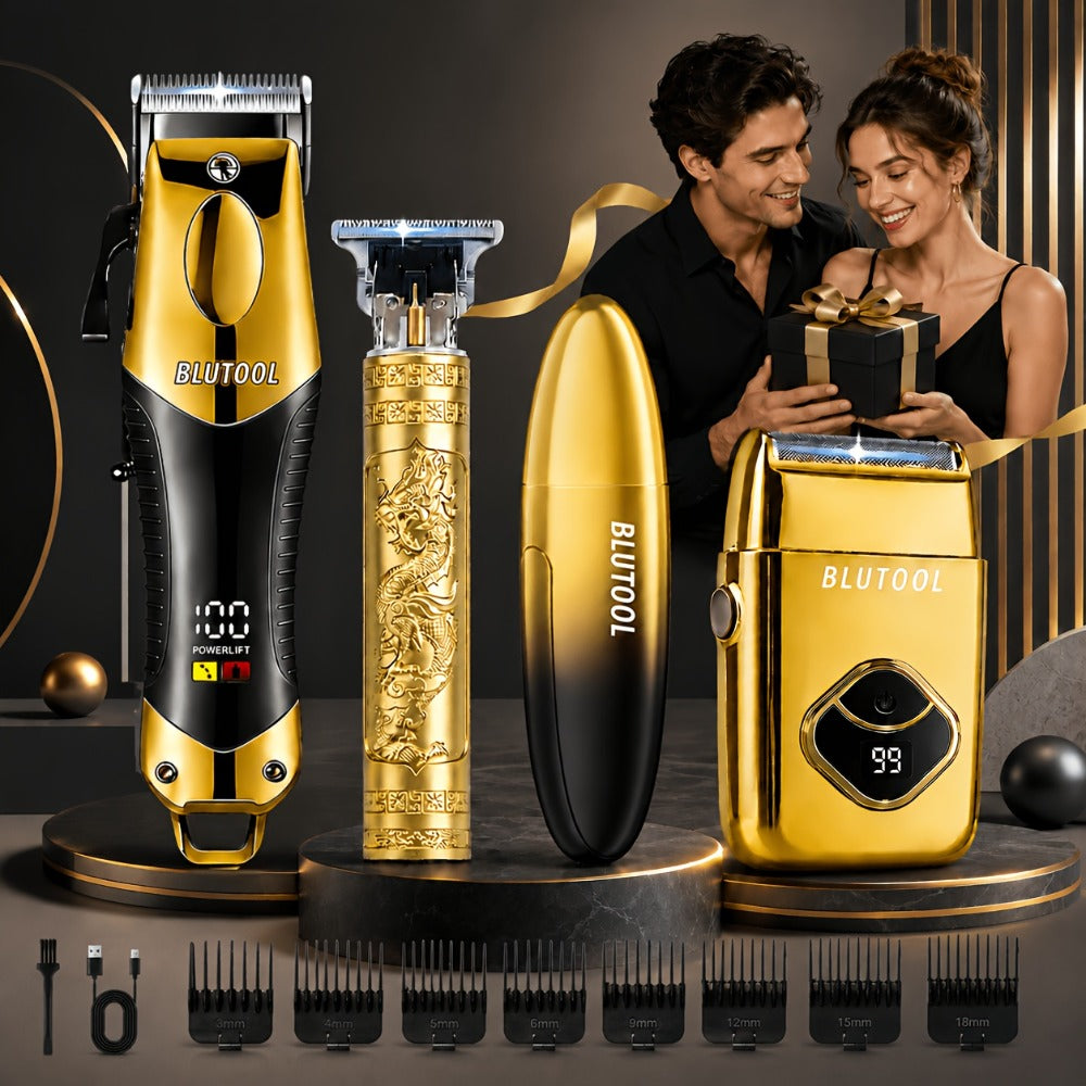 Men's Grooming Kit Hair Clipper & Electric Shaver USB Rechargeable Cordless LED Display – Precision Beard Trimmer Face Shaver