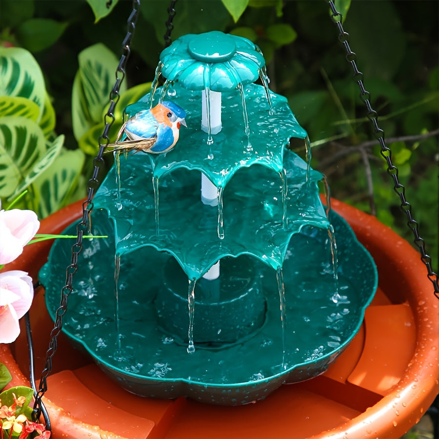 Solar Garden Fountain 3-Layer Wave 6.5W IPX8 Dark Green DIY for Garden, Pathway and Patio Lighting — image 2