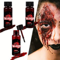 Fake Blood Makeup Kit 3pcs SFX Paste with Brush – Realistic Fresh Dark & Old Blood Special Effects Makeup for Halloween Zombi