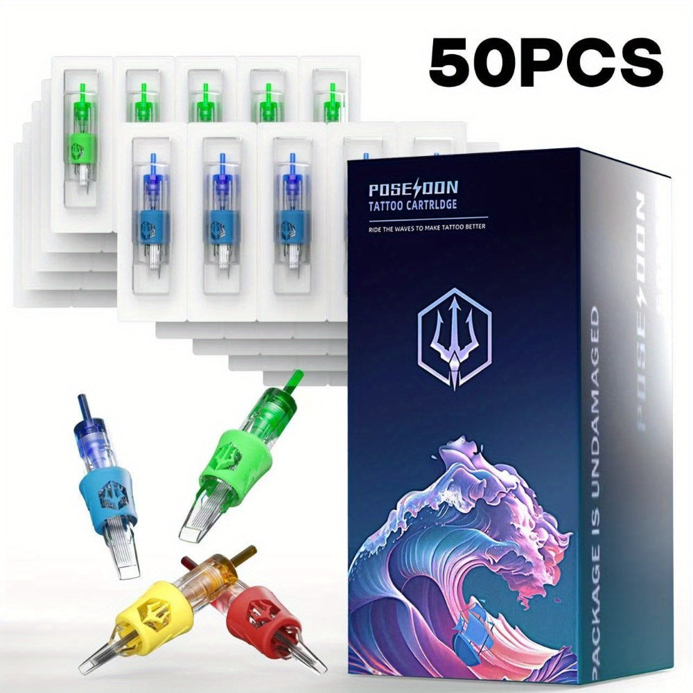 Tattoo Cartridge Needles with POSEIDON V4 Label, 50-Piece Mixed RL RS RM and Magnum Assortment — image 3