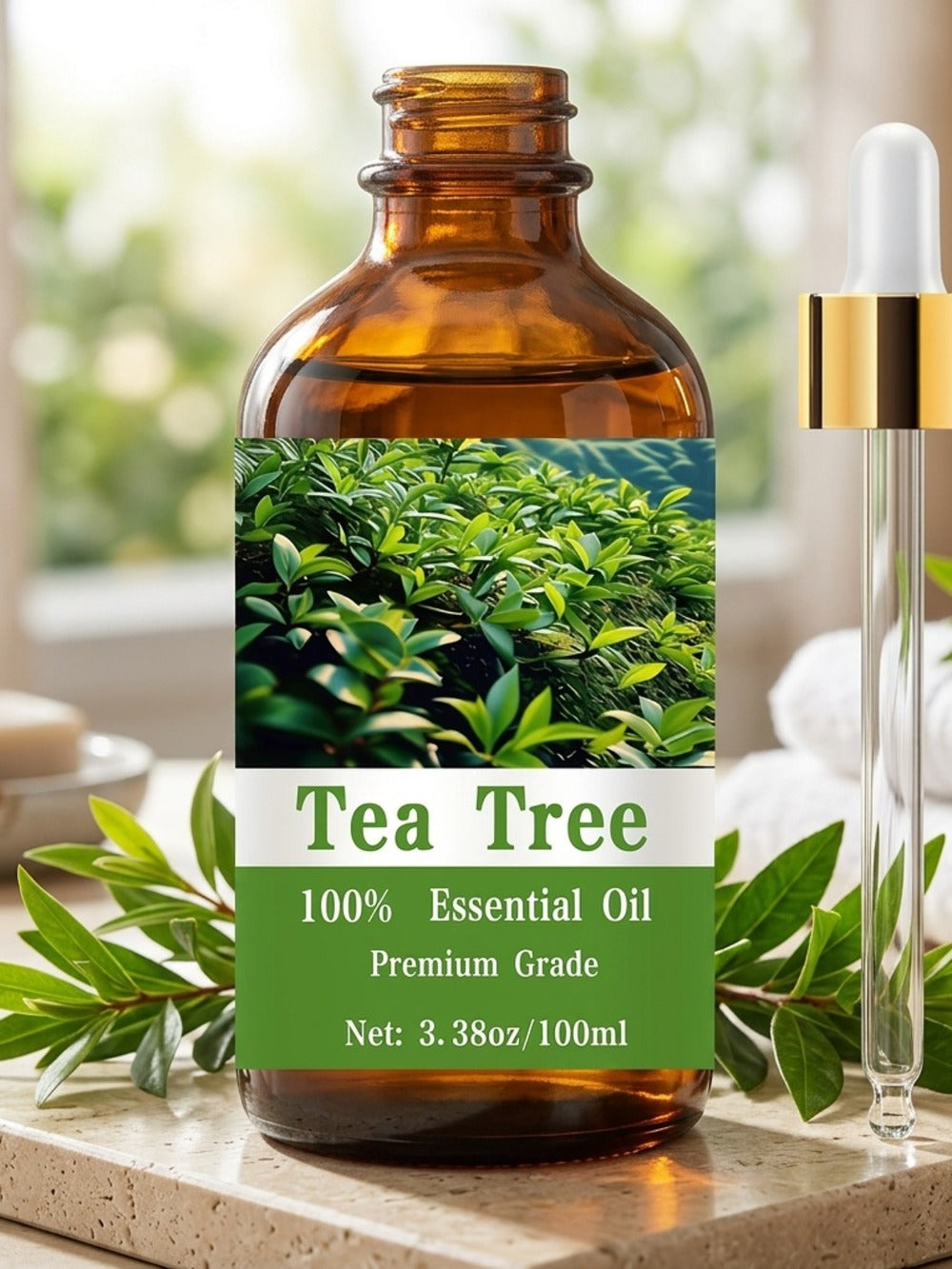 Essential Oil Tea Tree Aroma in 100ml Bottle for Nail, Hair, Scalp, Skin, Massage and Diffuser Use — image 7