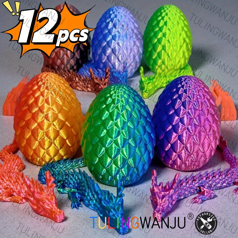 Dragon Figurine & Dragon Egg Set 12pcs with the Listed Color, Size or Set Options for Everyday Use — image 1