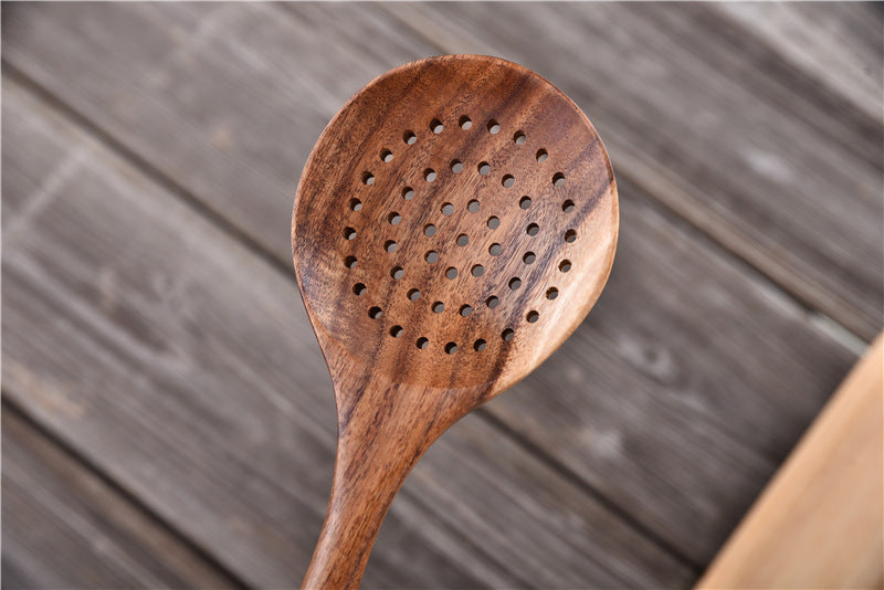 Non Stick Teak Cooking Spatula Set Of Seven Pieces