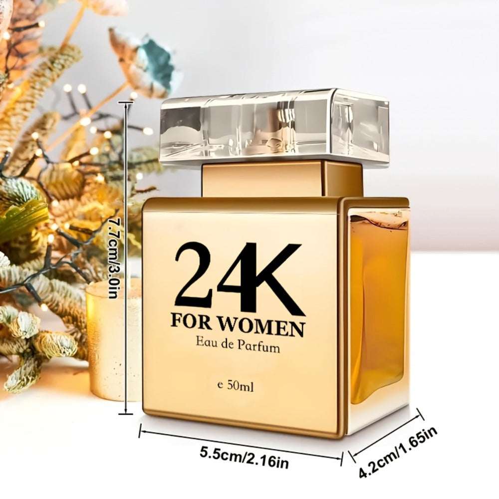 Perfume for Women in 24K-Labeled Gold-Tone Rectangular Bottle with Eau de Parfum Spray Gift Presentation — image 5