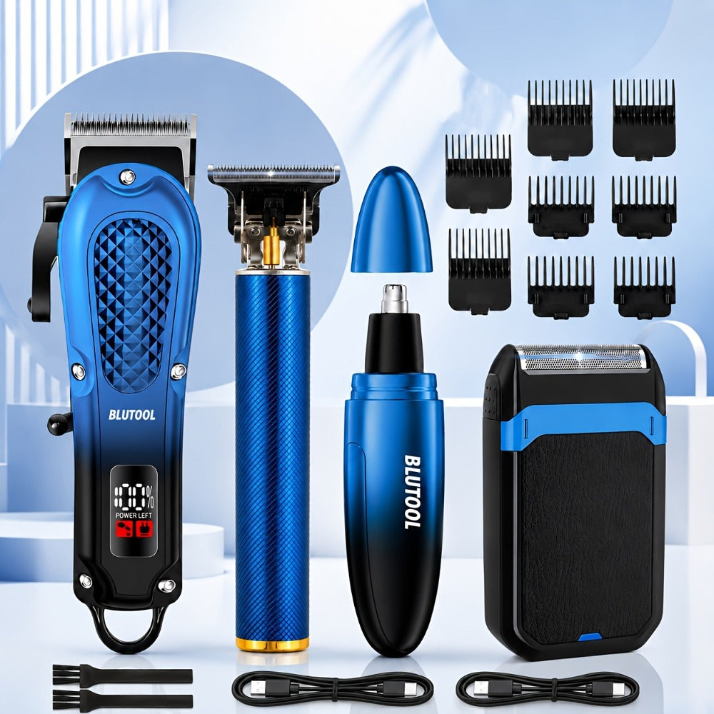 Electric Grooming Kit for Men with LCD Display – Cordless Rechargeable Hair Clipper & Trimmer Set, Home Travel & Car Use — im