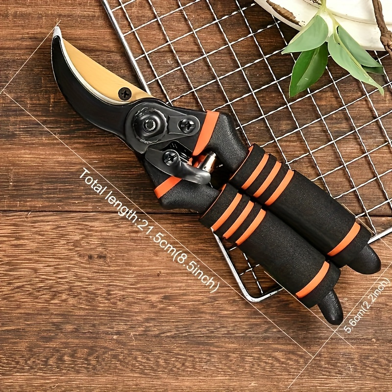 Titanium Pruning Shears 8.5 Inch T13 – Ultra-Sharp Bypass Garden Scissors, Ergonomic Black & Orange Handle — image 5