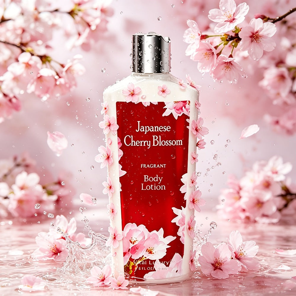 Cherry Blossom Gift Set for Women Body Lotion and Body Mist Japanese Sakura Fragrance Moisturizing Softening Skin Care Set — 