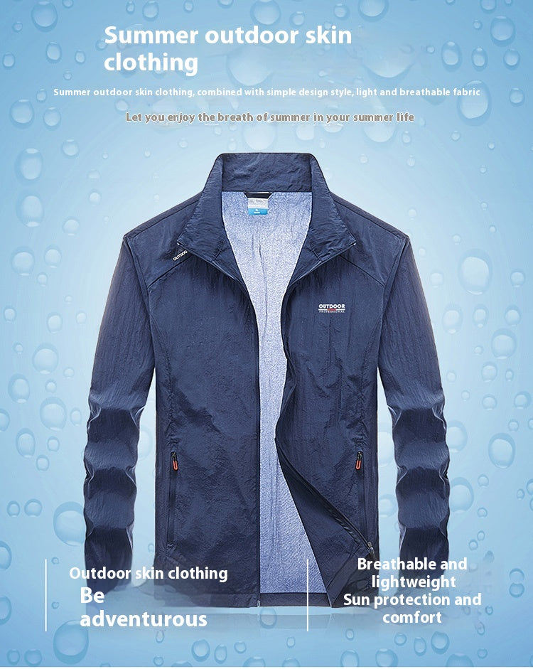Ultra-thin Breathable Stand Collar UV-proof Jacket Fishing Suits Men