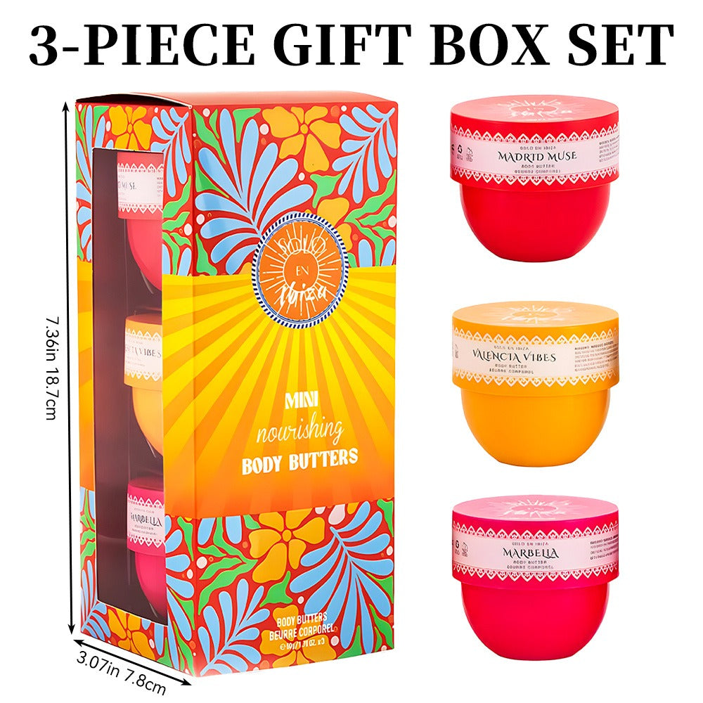 Body Butter Set 3-Piece Solo En Ibiza Long-Lasting Fragrance Body Cream for Women & Men – 3 Scents 1.76 fl oz Each Daily Mois