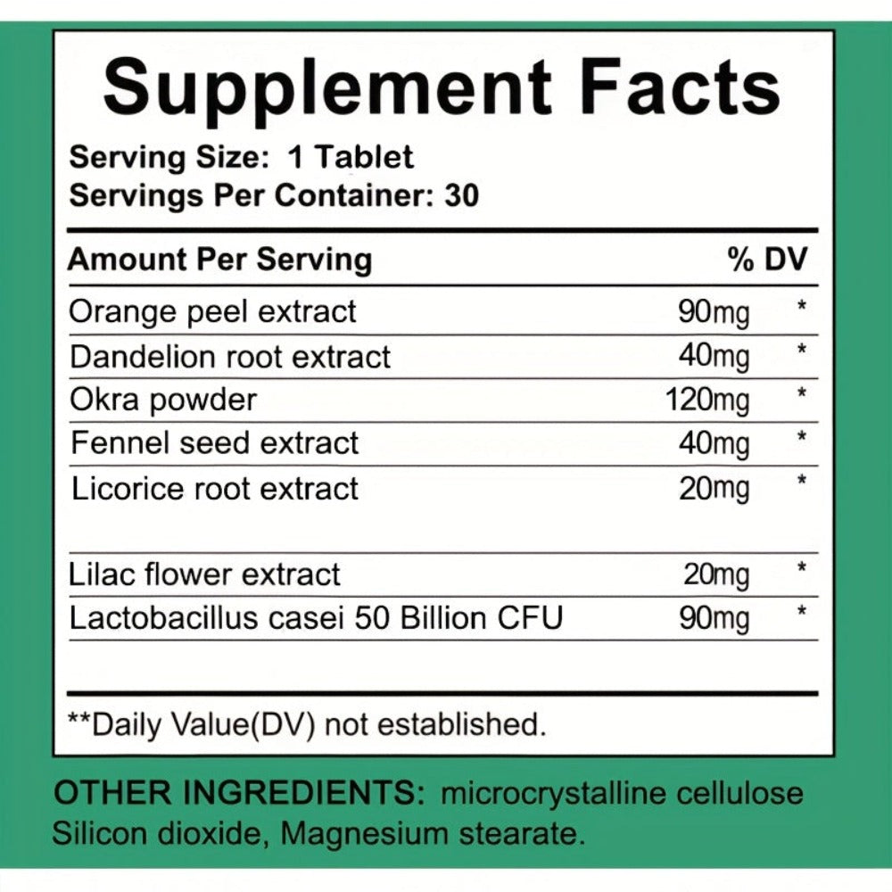 Gut Health Supplement Tablets with Licorice Root & Dandelion Root, High Fiber Herbal Formula for Digestive Wellness — image 7