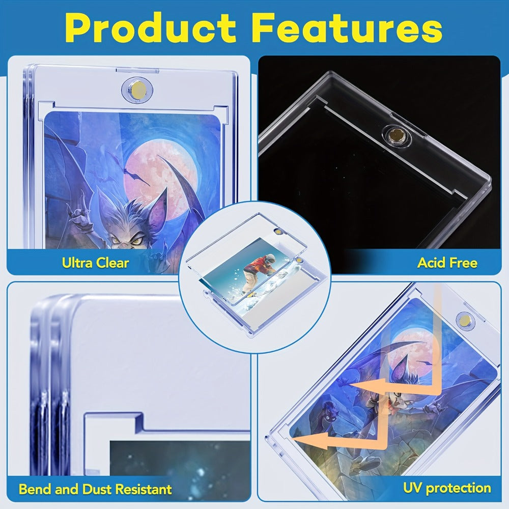 Magnetic Card Holders 35pt One-Touch Hard Case for Trading Cards – Sports Baseball Pokemon TCG Card Protector Sleeves Bulk Pa