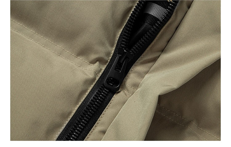 Mens Padded Cotton Coat With Fleece-Lined Detachable Hood