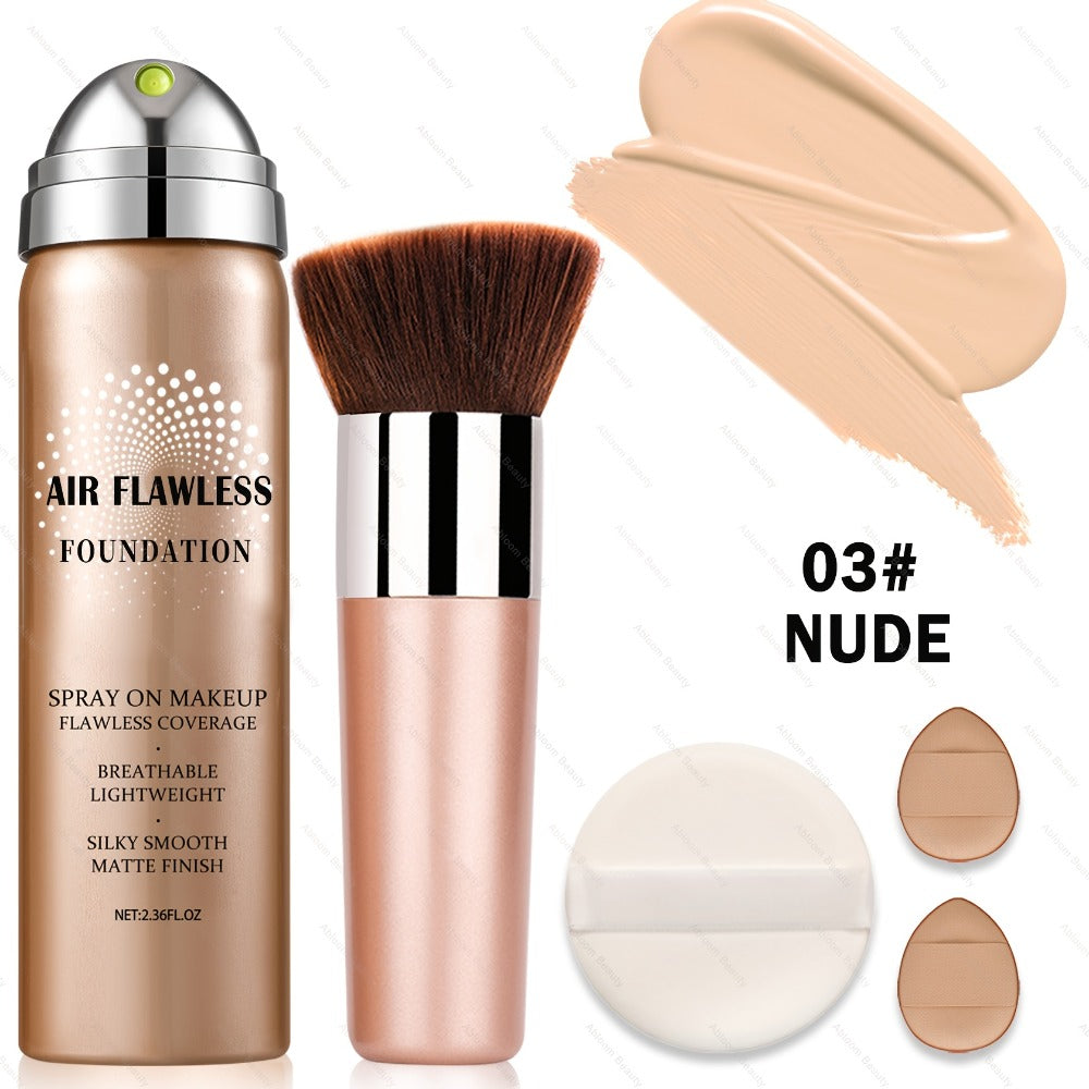 Spray Liquid Foundation and Flat-Top Brush Set with Matte Finish and Eight Numbered Shades — image 6
