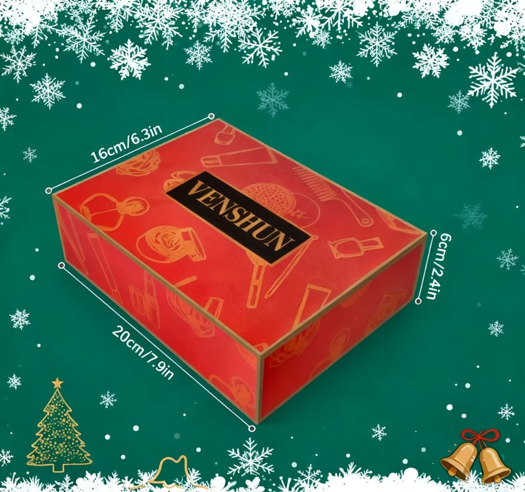 Makeup Kit with 18-Color Eyeshadow Palette, Face, Lip and Eye Cosmetics, Brushes and Tools in a Red Gift Box — image 12